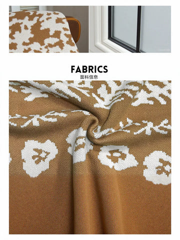 Oversized Floral Jacquard Knit Cardigan