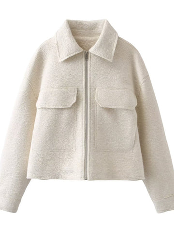 Cozy Textured Zip Up Jacket