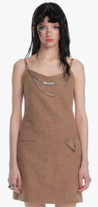 Sleeveless Textured Mini Slip Dress