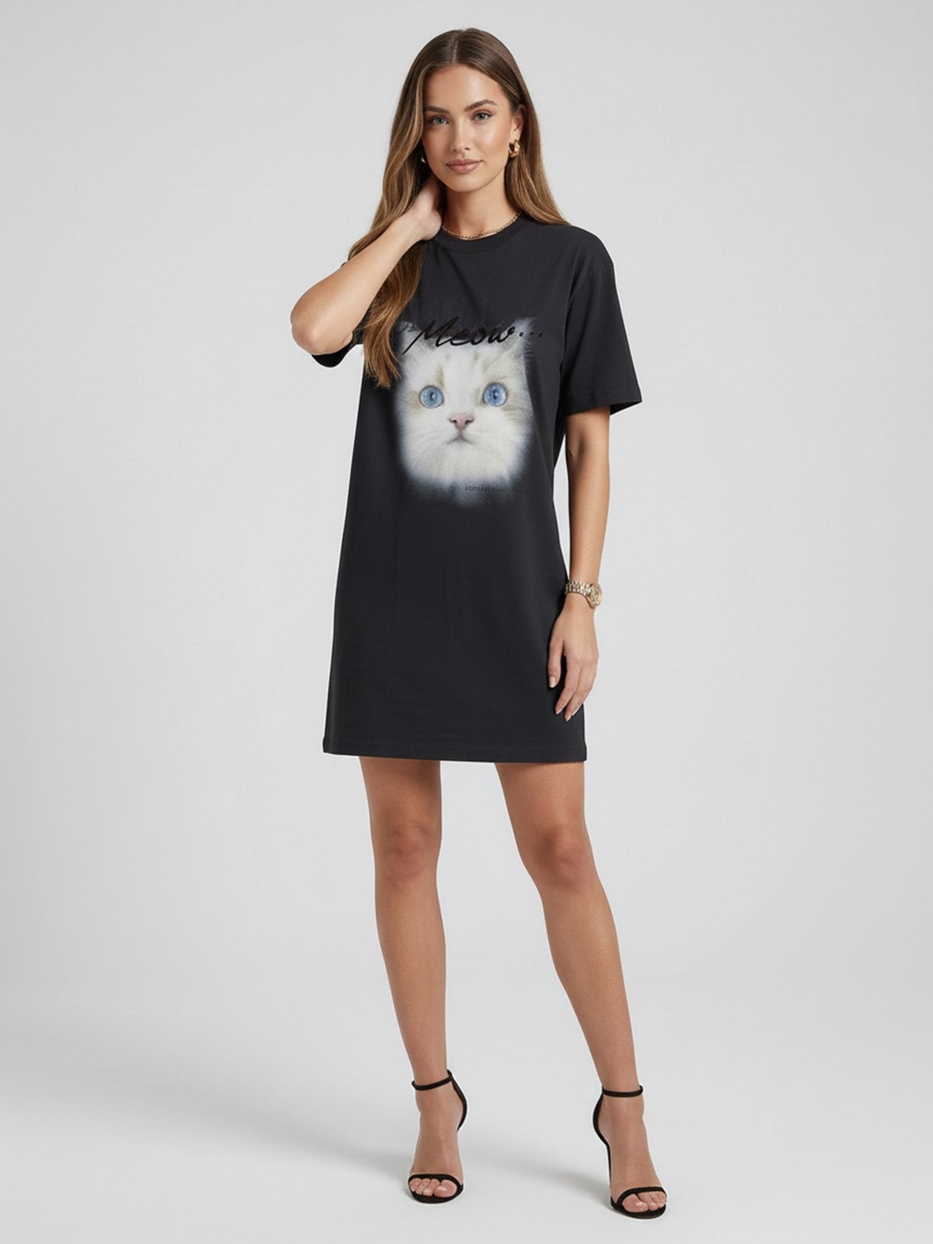 Front Cat T-Shirt Dress