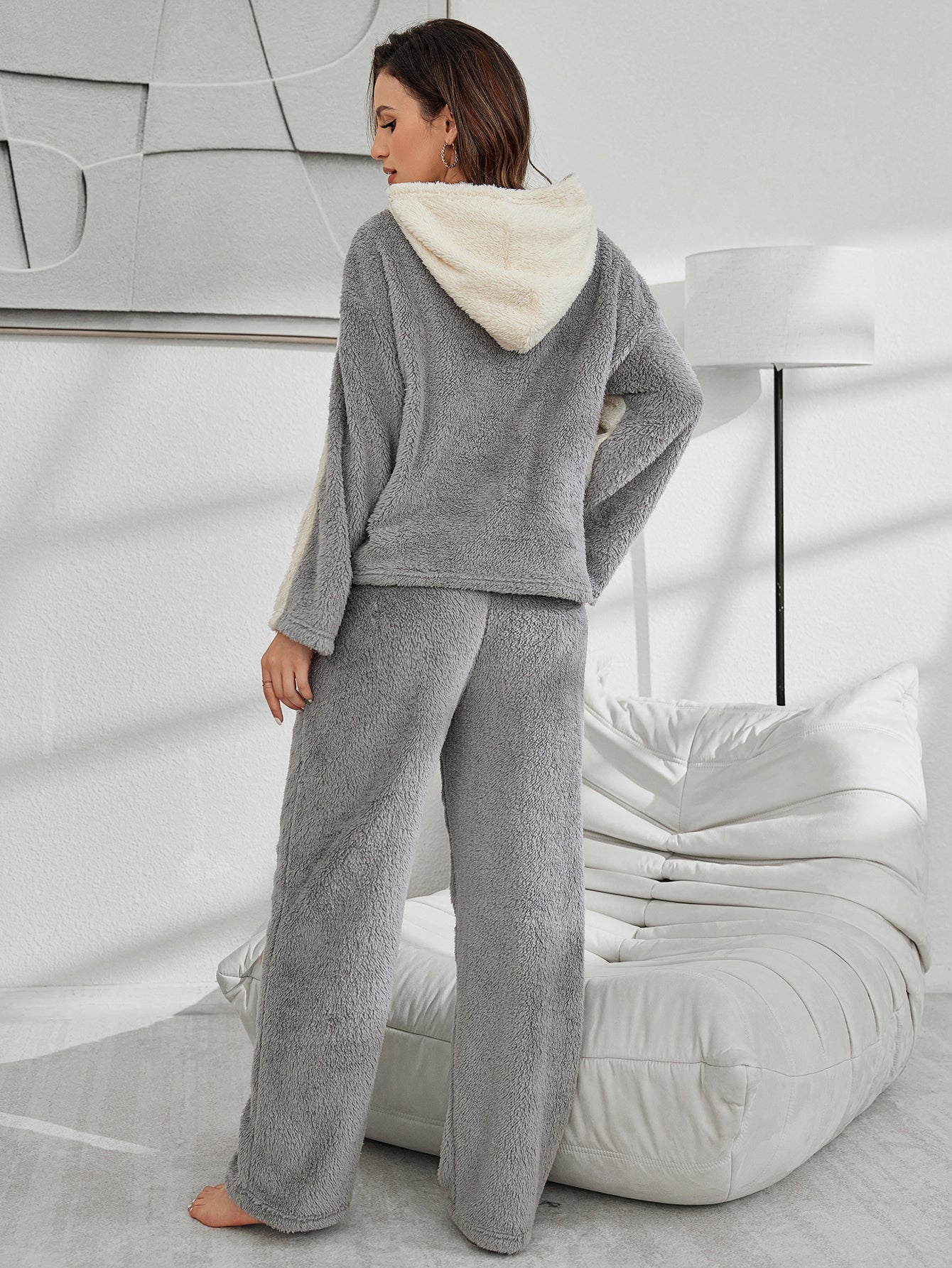 Cozy Plush Hooded Lounge Set