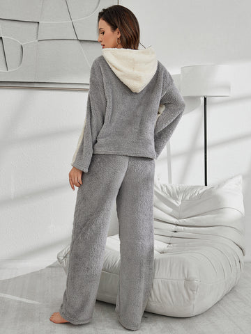 Cozy Plush Hooded Lounge Set