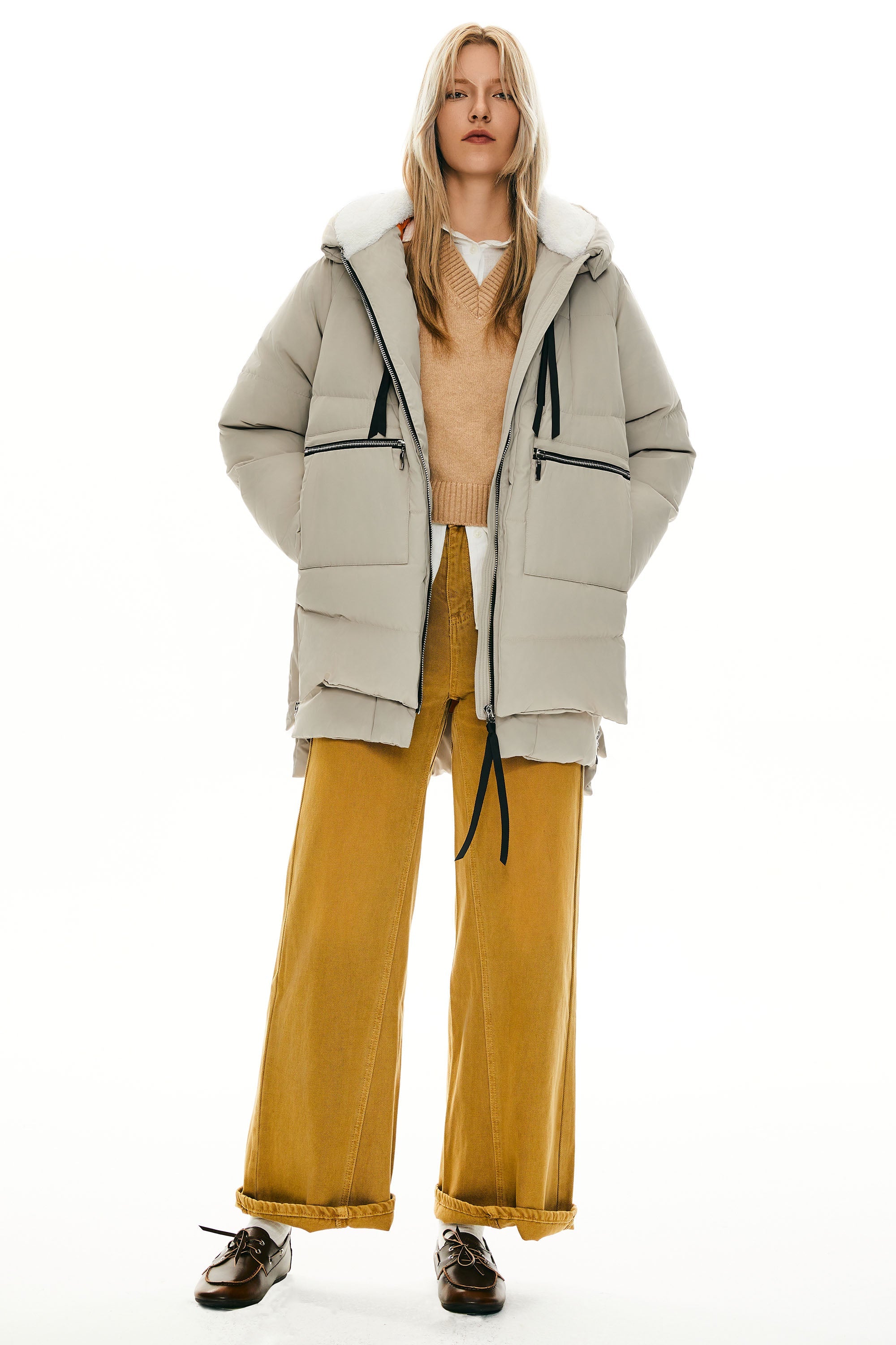 Fleece Lined Hooded Puffer Jacket
