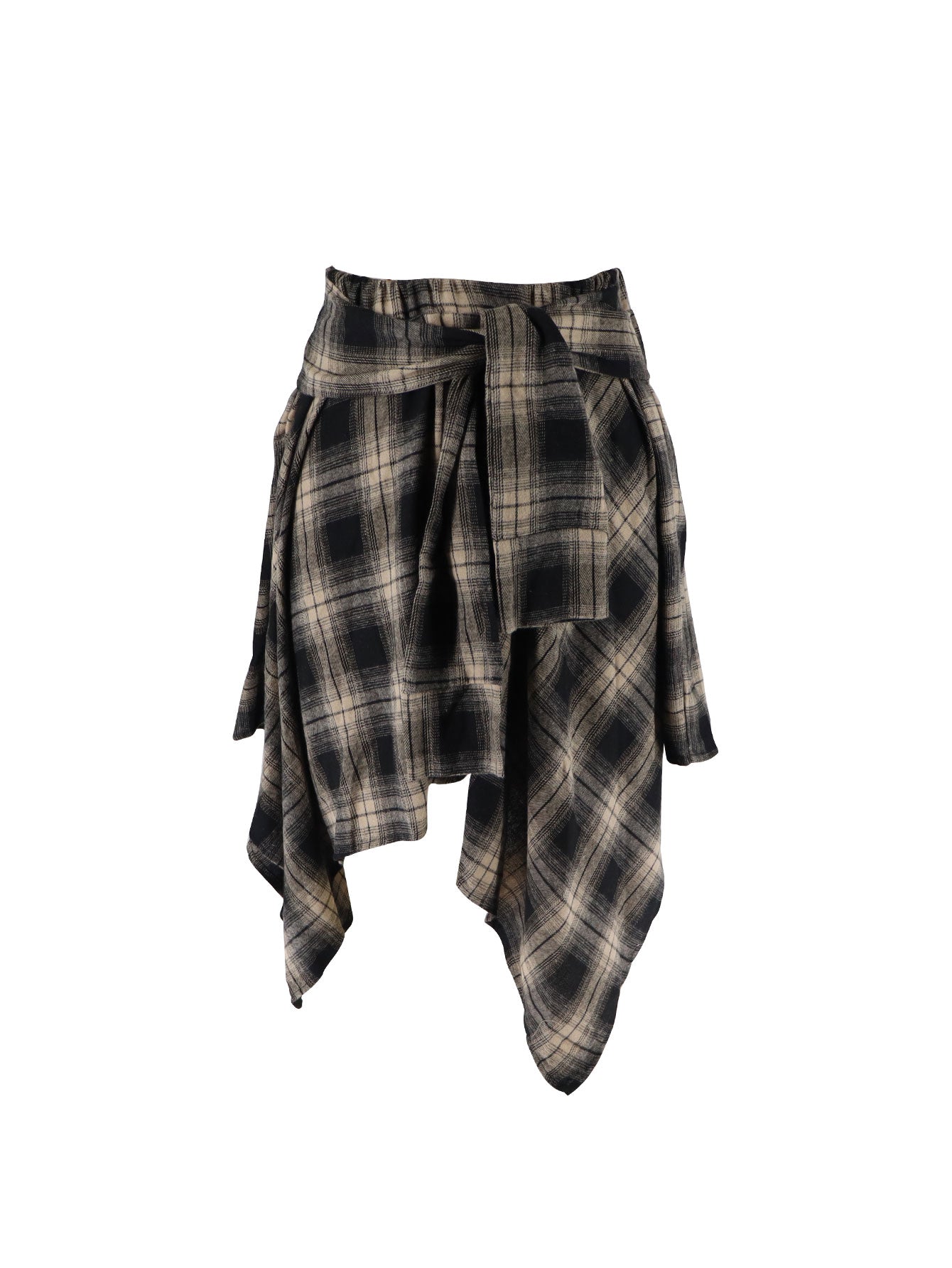 Plaid Tie Waist Mini Skirt