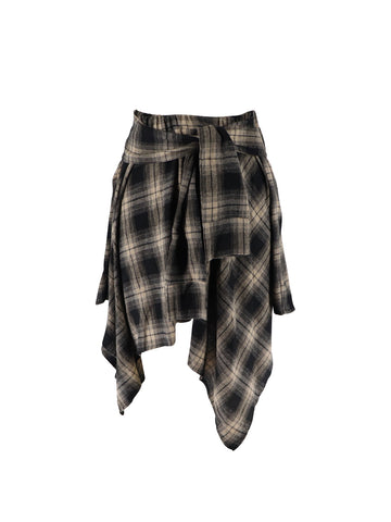 Plaid Tie Waist Mini Skirt