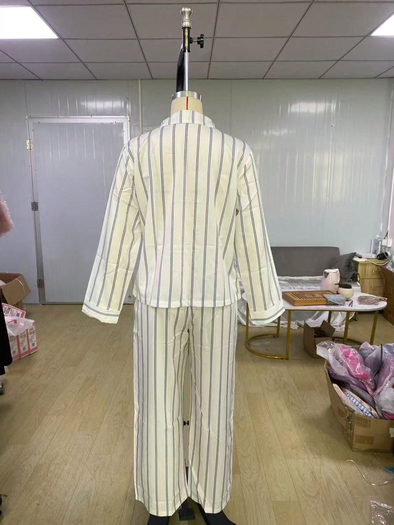 Soft Striped Satin Pajama Lounge Set