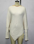 Oversized Asymmetric Hem Pullover Sweater
