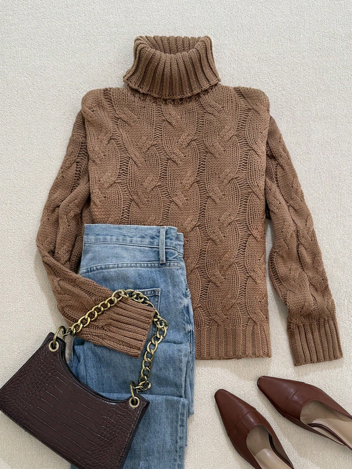 Cozy Cable Knit Turtleneck Sweater
