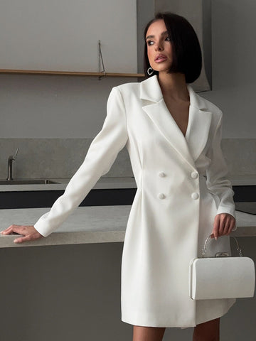 Elegant Double Breasted Blazer Dress