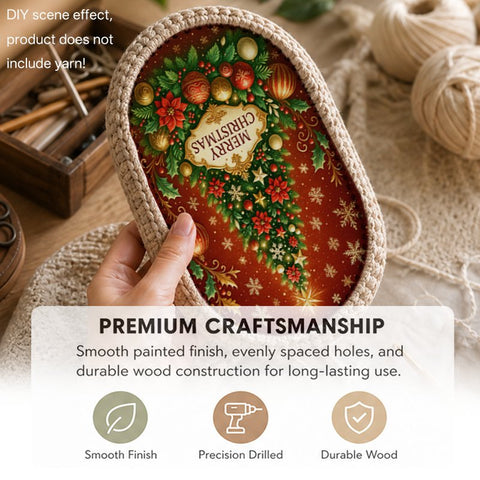 MERRY CHRISTMAS Wooden Basket Bottom