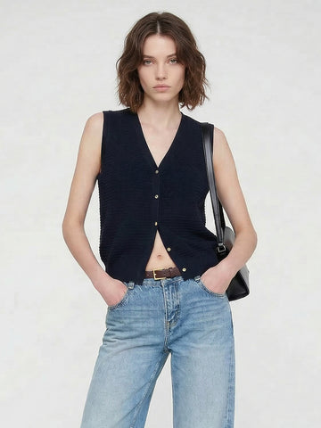 MO&Co.V-neck Sleeveless Knit Cardigan