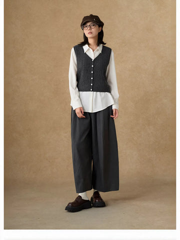 High Waisted Wide Leg Trousers