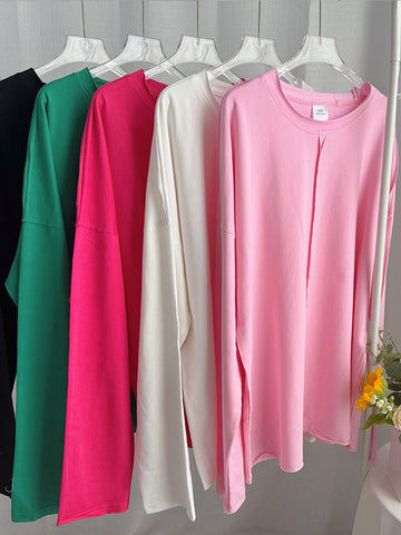 Oversized Seamed Long Sleeve T Shirt