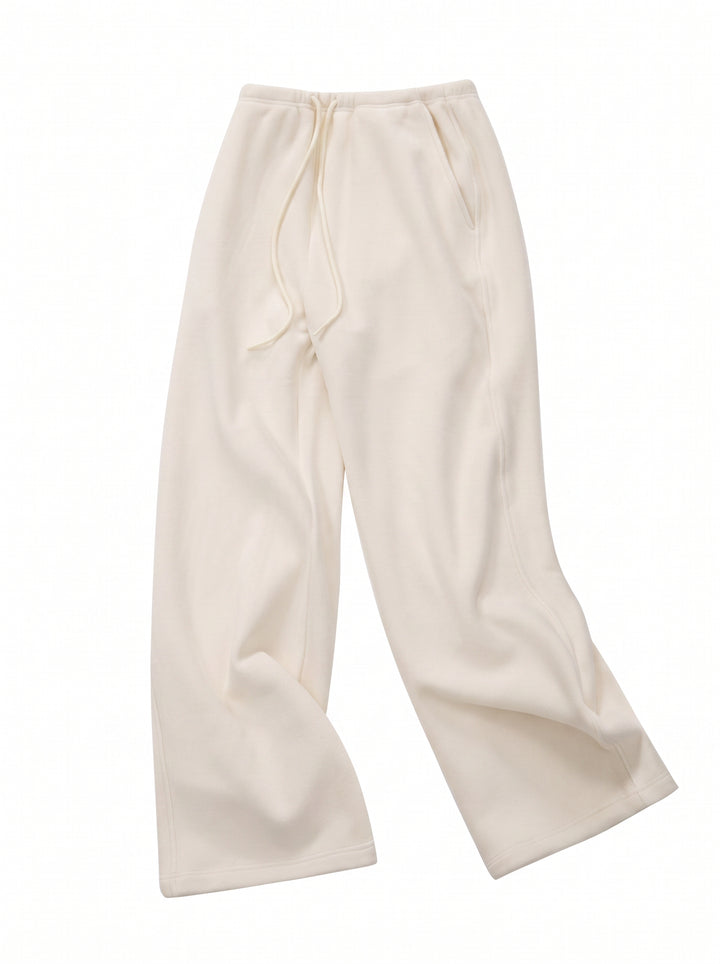 High Waisted Fleece Wide Leg Pants