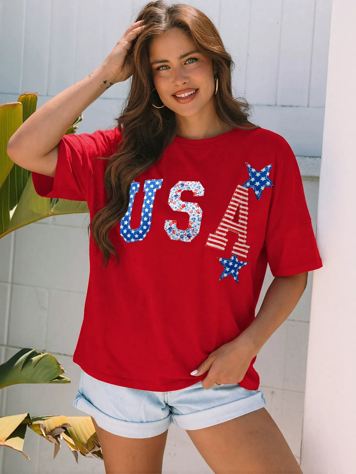 Patriotic USA Graphic Oversized T-Shirt