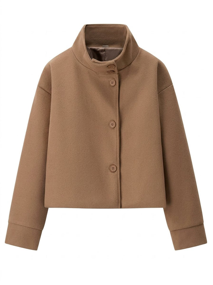 Minimalist Mock Neck Cropped Jacket