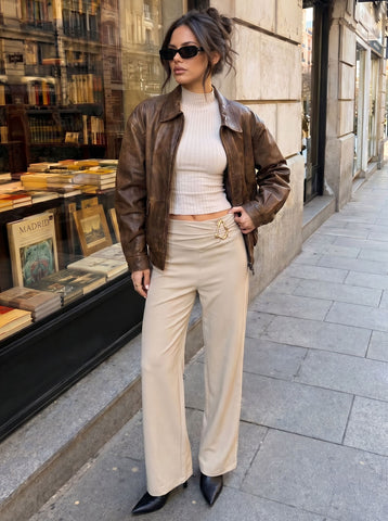 High Waist Ruched Wide Leg Pants