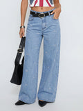 Embroidered Bow Wide Leg Jeans