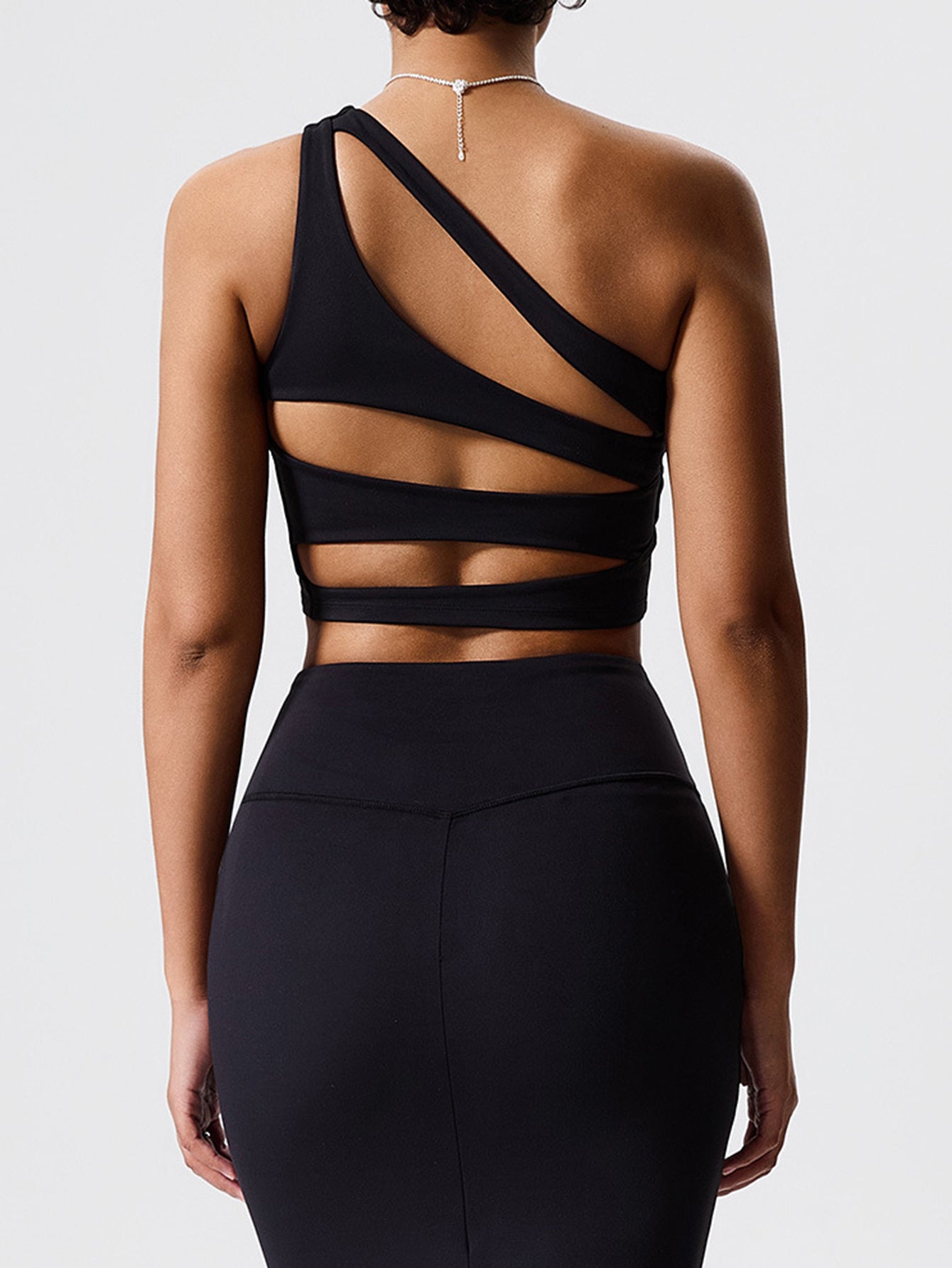 One Shoulder Bodycon Cropped Tank