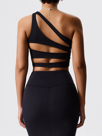 One Shoulder Bodycon Cropped Tank