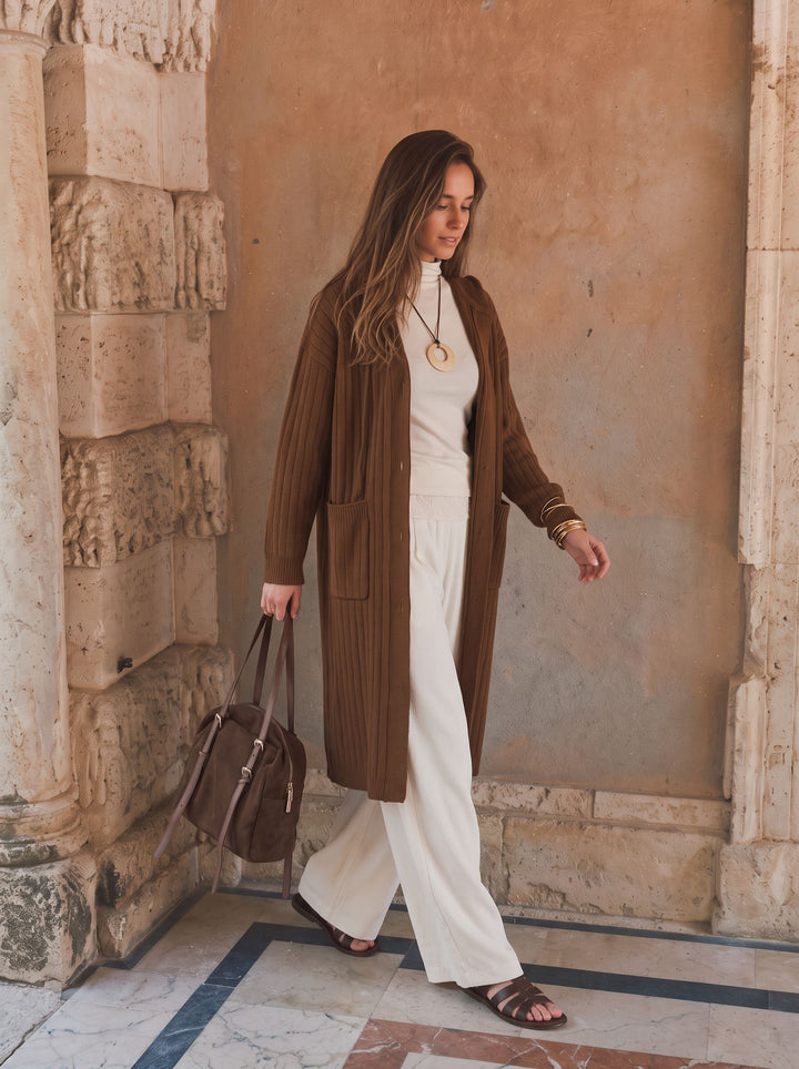 Cozy Ribbed Hooded Knit Cardigan