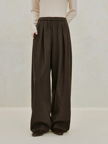 High Waisted Pleated Wide Leg Pants