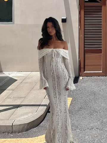 Off The Shoulder Lace Mini Dress