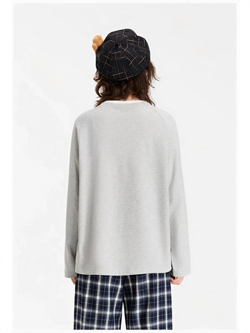 Graphic Lace Up Teddy Sweatshirt