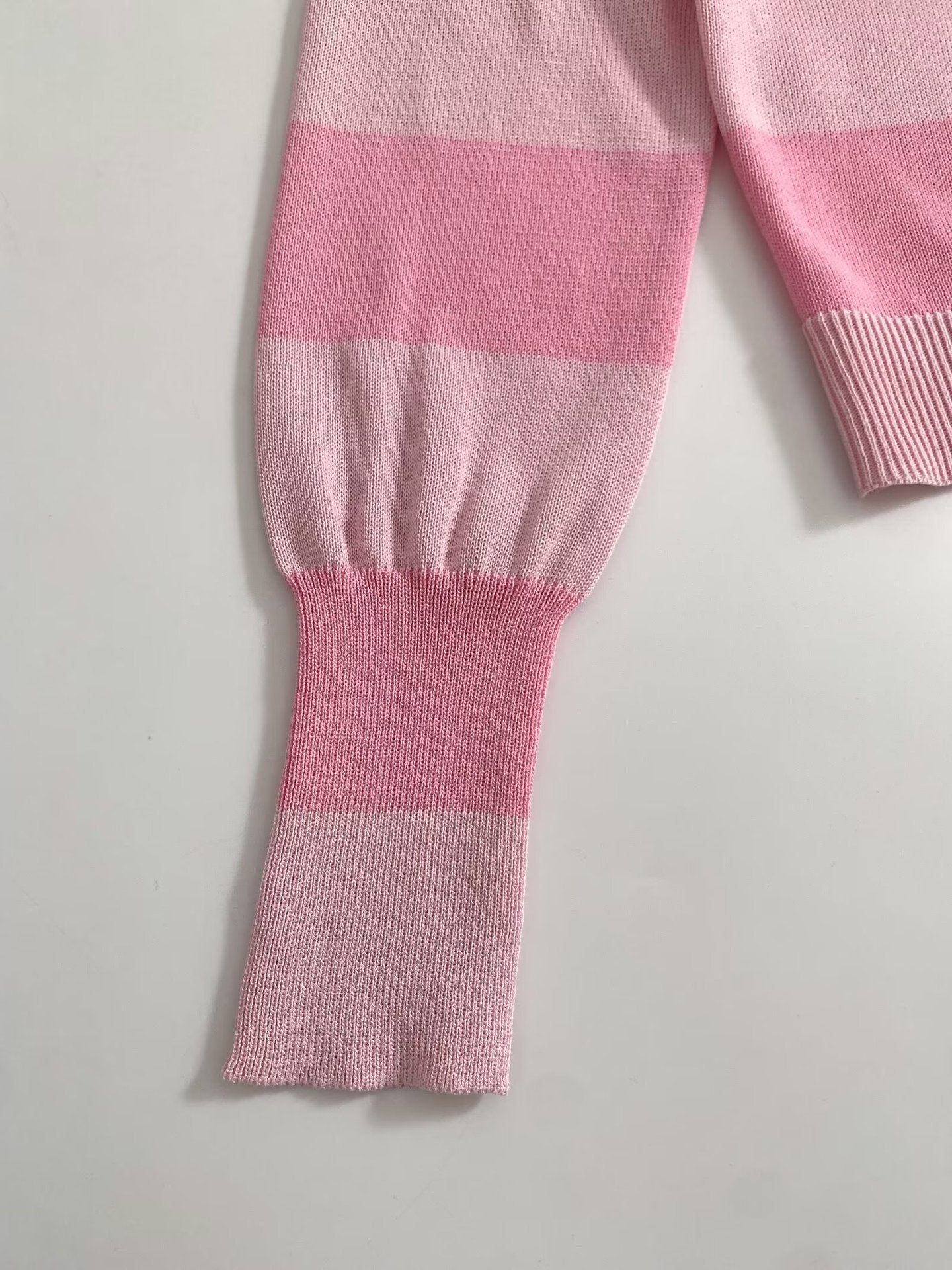 Cute Striped Collared Knit Cardigan