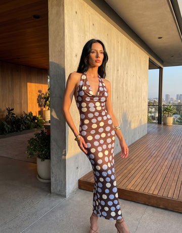 Tinatini Kvinikadze's Polka Dot Print Midi Dress