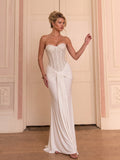 Embellished Corset Draped Maxi Dress
