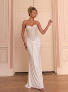 Embellished Corset Draped Maxi Dress