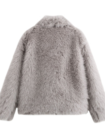 Plush Soft Cropped Faux Fur Coat