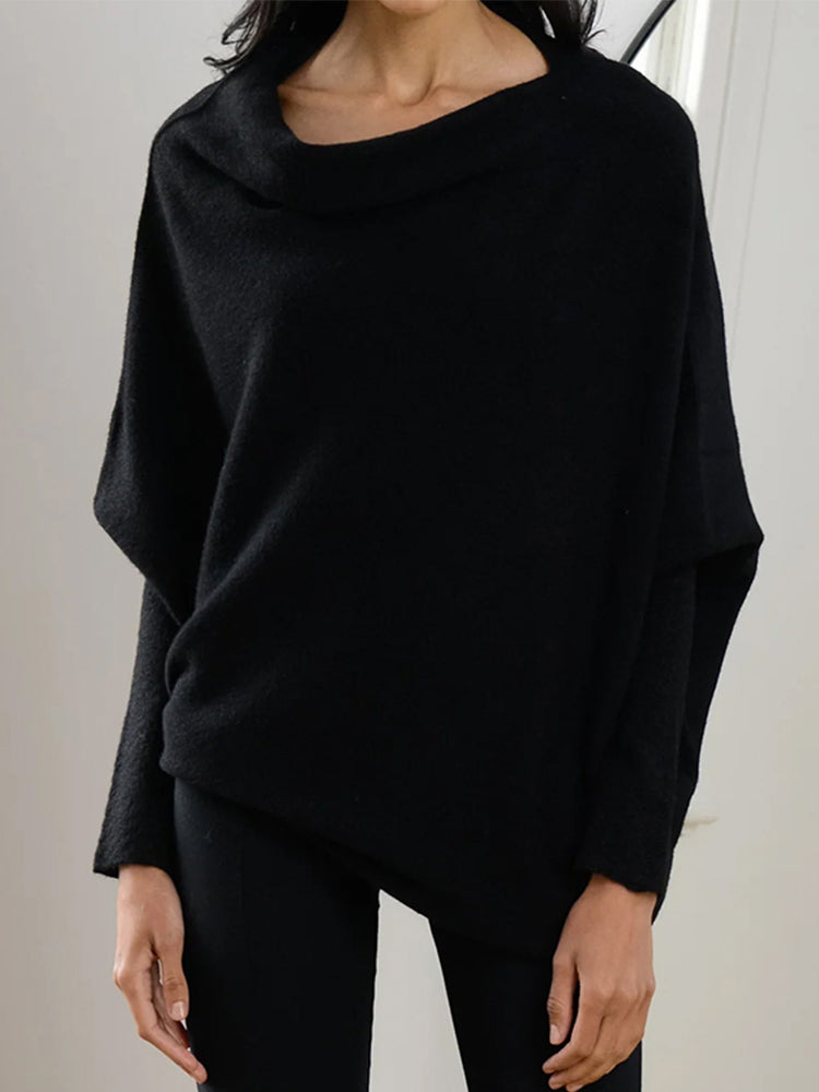 Solid Color Minimalist Pullover Sweater-ray