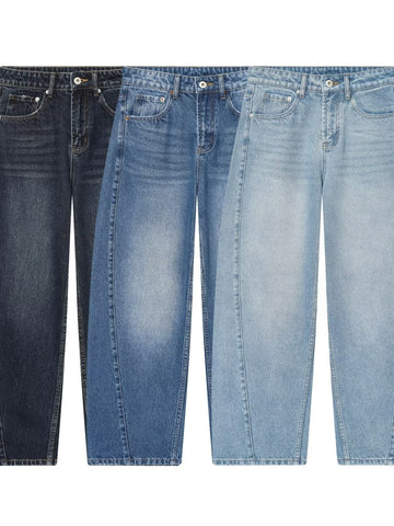 High Waisted Curved Seam Jeans
