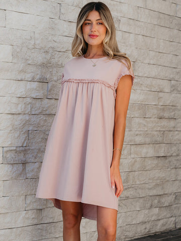 Ruffle Sleeve Ruffle Neckline Mini Dress