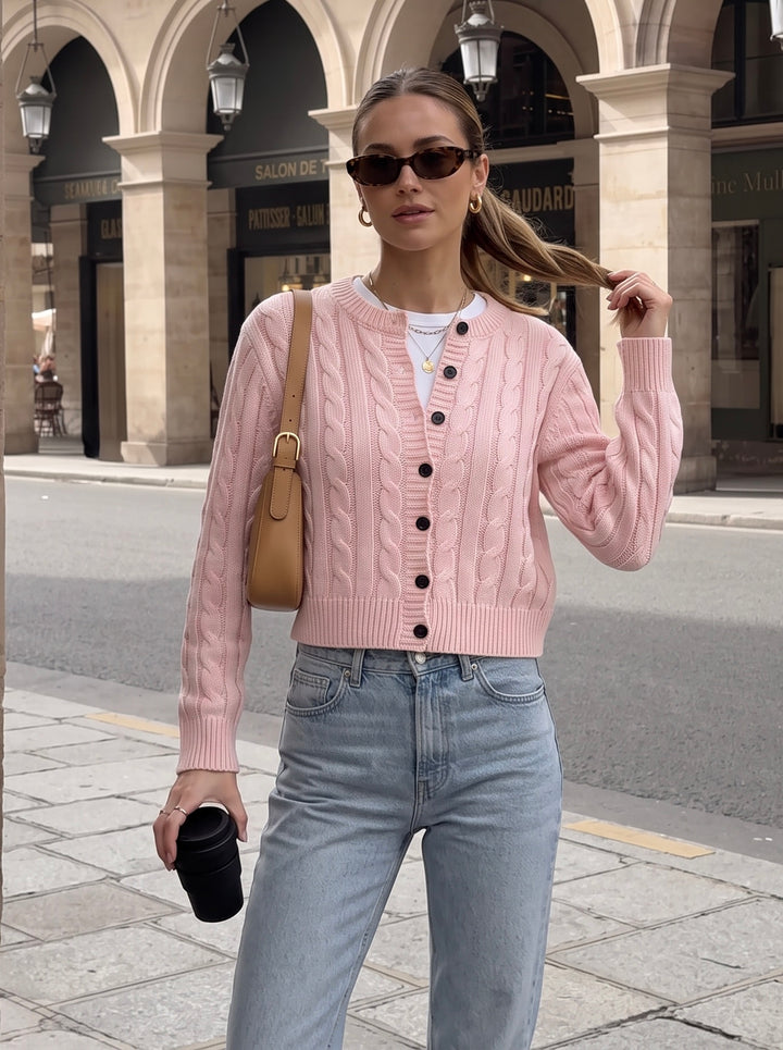 Cozy Cable Knit Button Cardigan