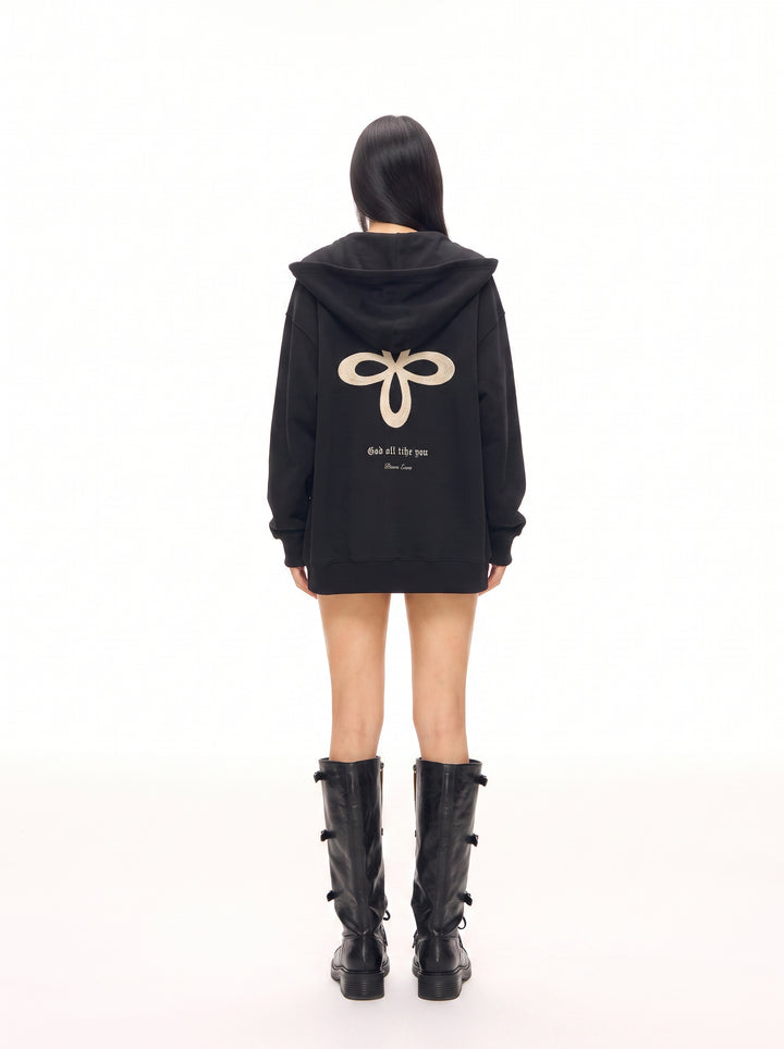Oversized Graphic Zip Up Hoodie