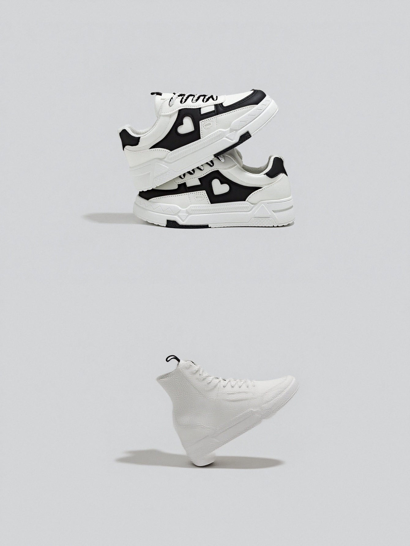Chunky Heart Detail Platform Sneakers
