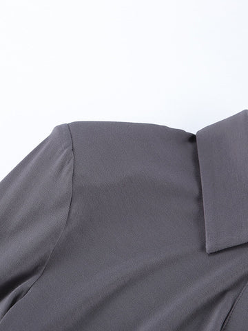 Padded Shoulder Cowl Neck Top