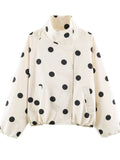 Casual Polka Dot Stand Collar Jacket