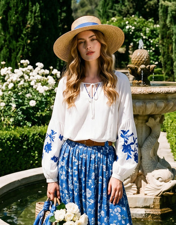 Embroidered Loose Fit Blouse