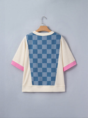 Check Patchwork Vintage T-Shirt