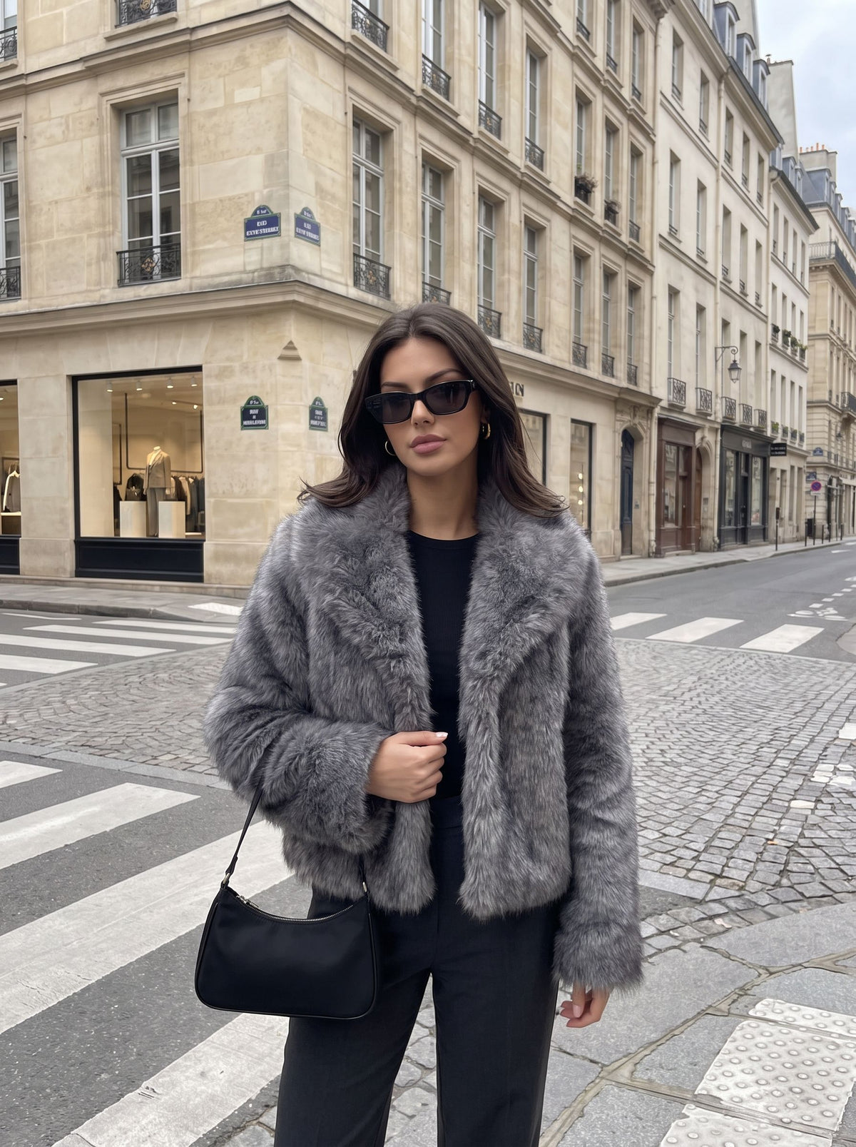 Luxurious Plush Grey Faux Fur Vest