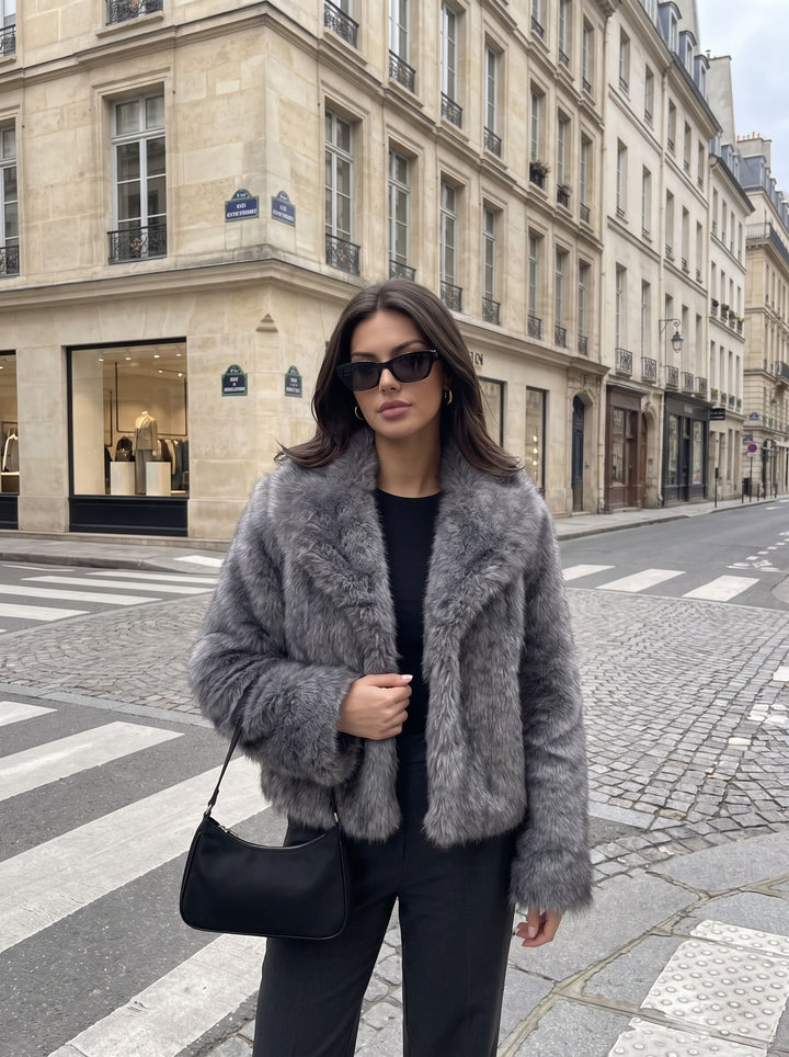 Luxurious Plush Grey Faux Fur Vest