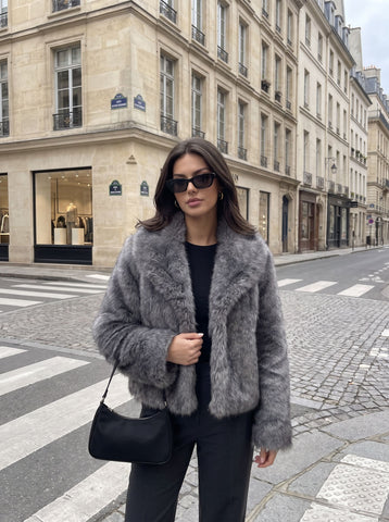 Luxurious Plush Grey Faux Fur Vest