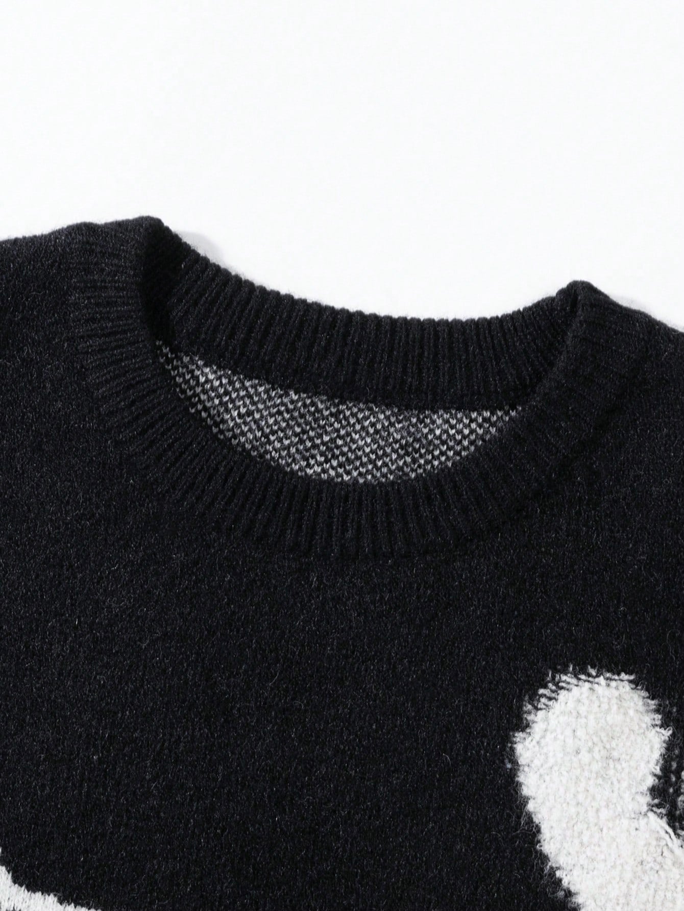 Cupid Graphic Heart Print Oversized Crewneck Sweater