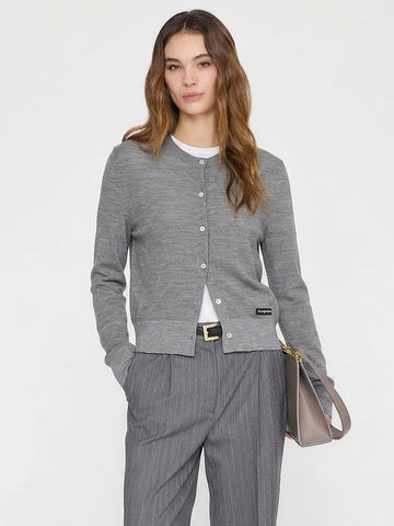 Round Neck Wool Cardigan