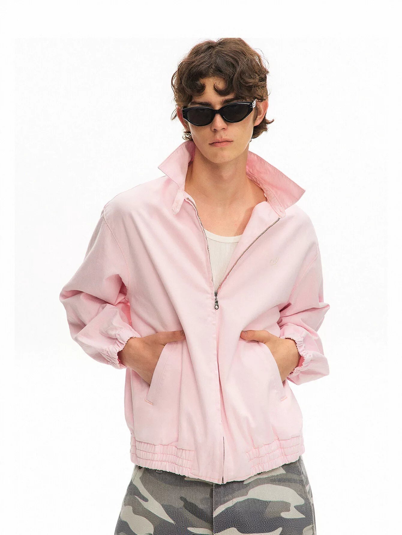 Vintage Washed Oversized Collar Jacket
