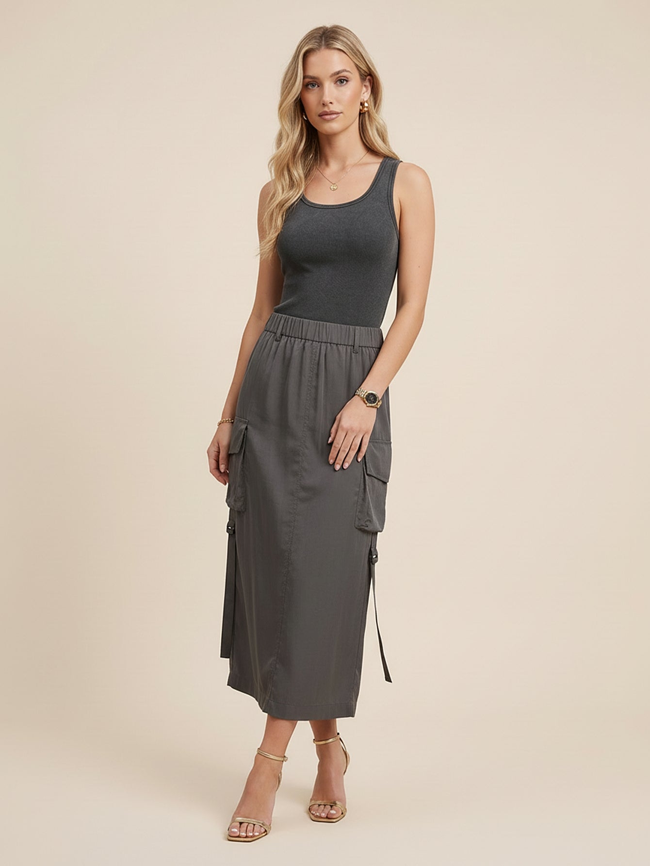 Paneled Detail Tank Dress